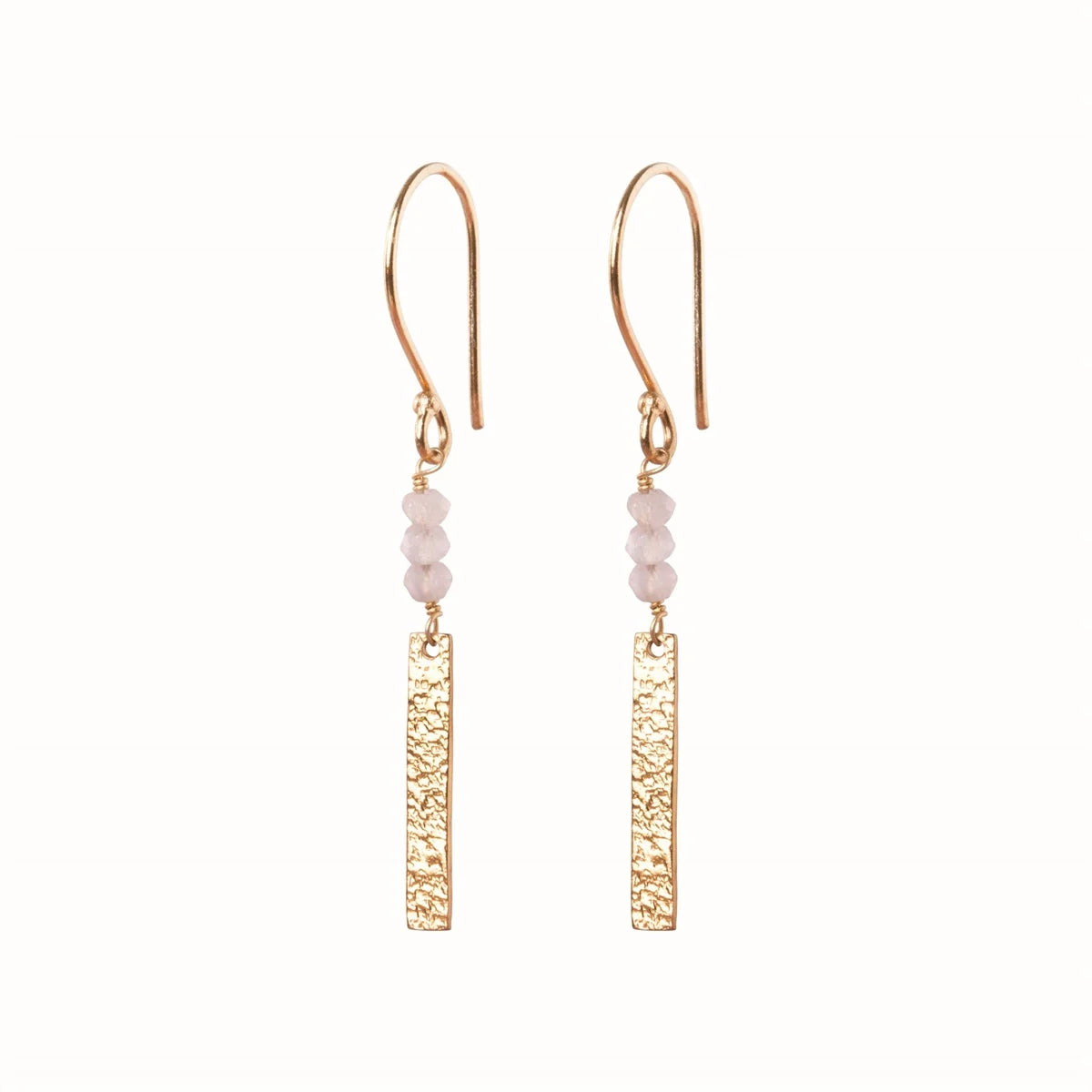 Bar Rose Quartz Oorbellen