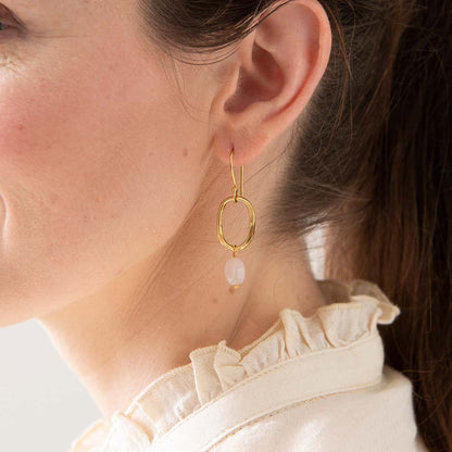 Graceful Rose Quartz Earrings