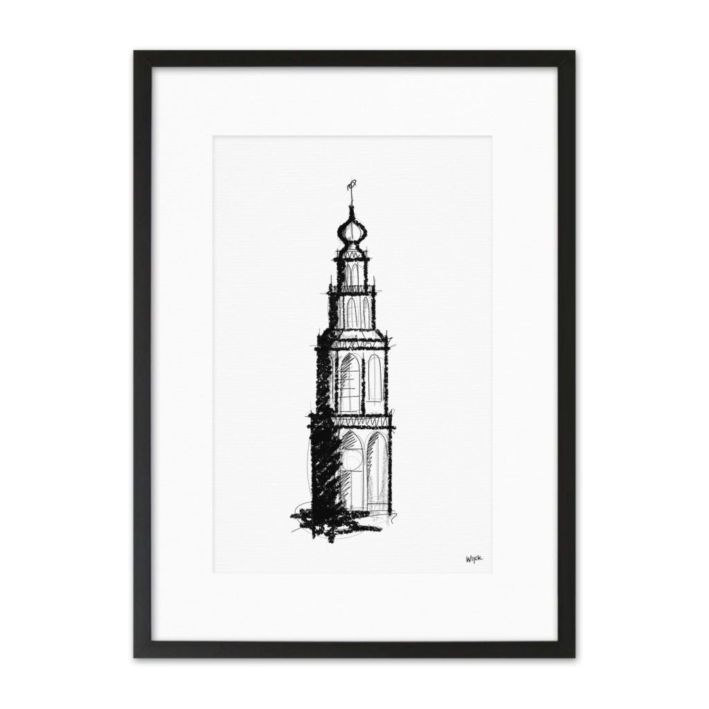 Groningen Martinitoren Sketch Poster