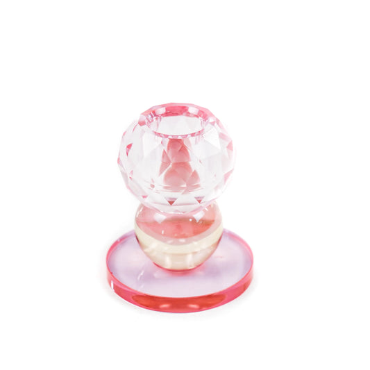 Kandelaar Kristalbol Roze / Amber