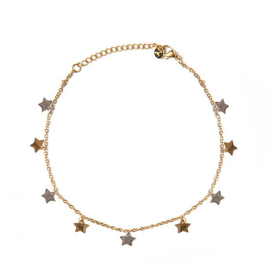 Stars Enkelbandje Zilver / Goud